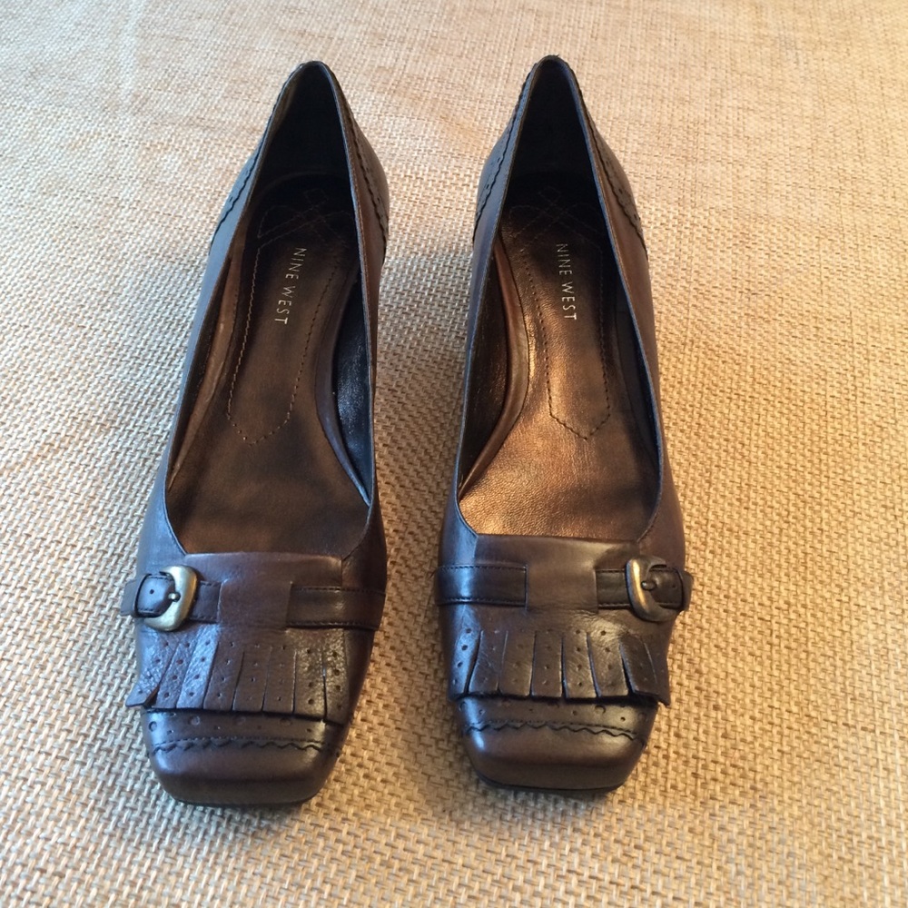 NWOT Nine West brown leather loafer flats size 11